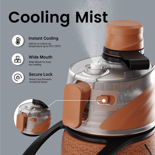 Football cooling mist water bottle 20oz detail 2