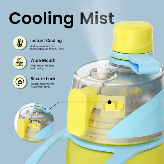 Softball cooling mist water bottle 20oz detail 2