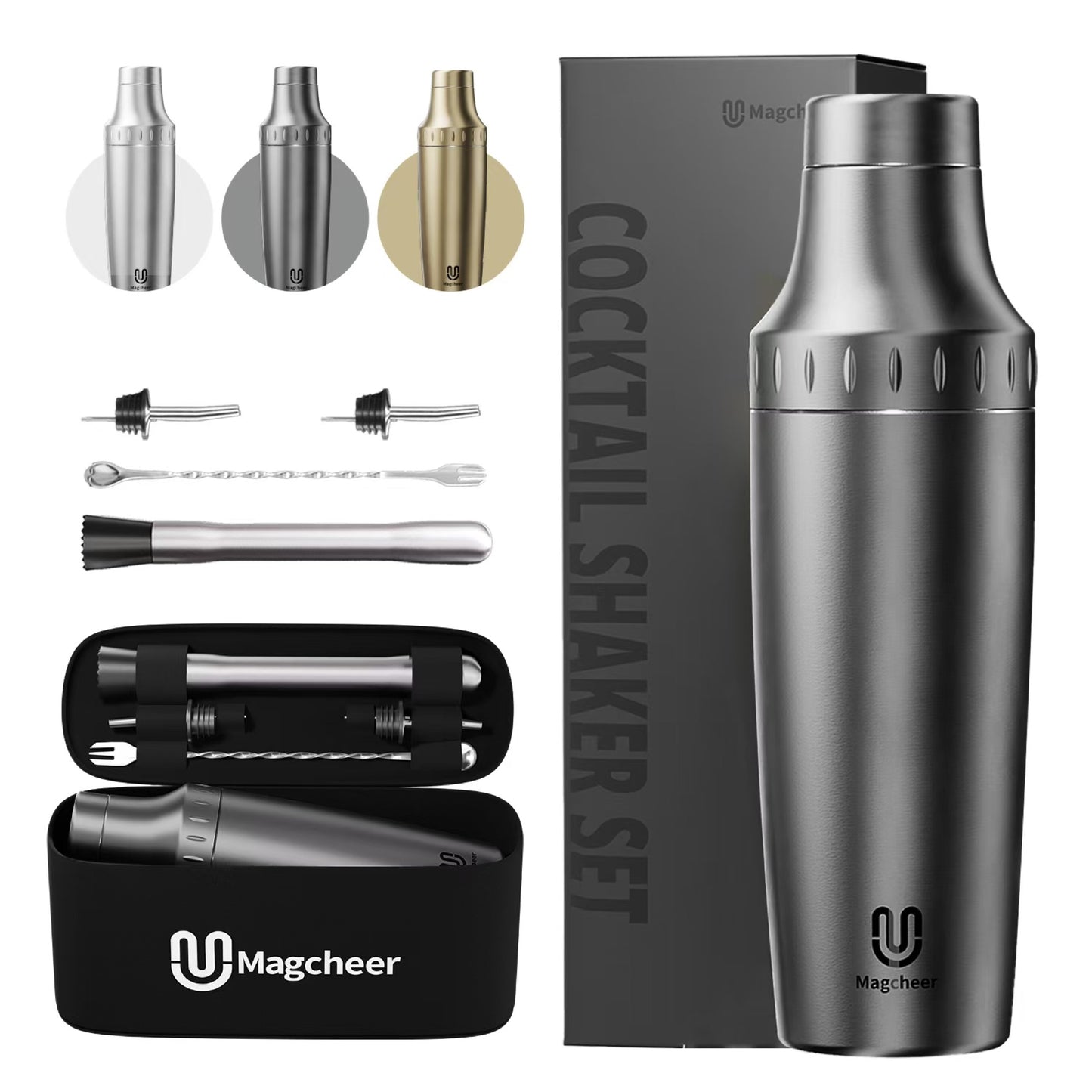 Magcheer cocktail shaker - gunmetal gray main