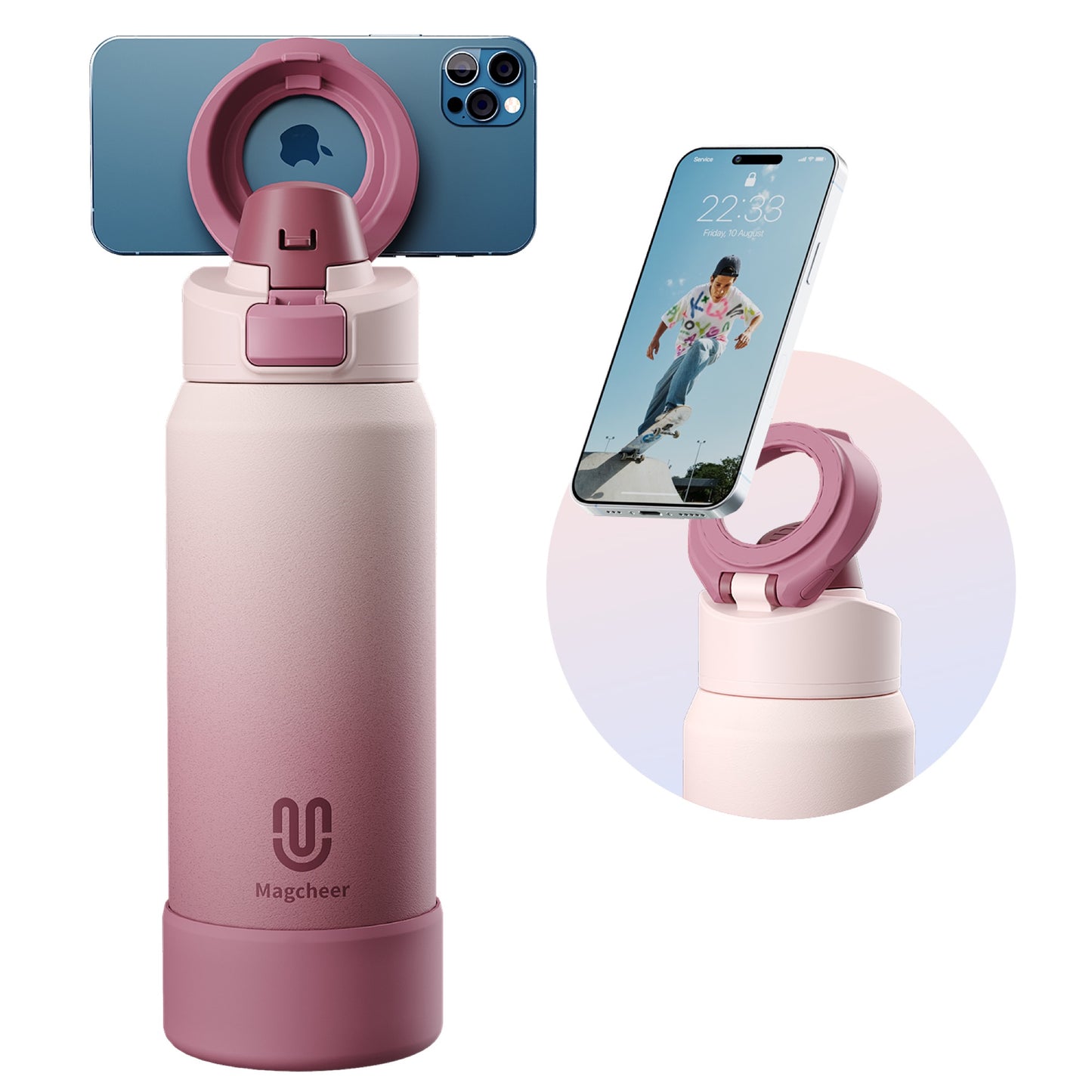 Magcheer magnetic water bottle - blush pink 32oz main
