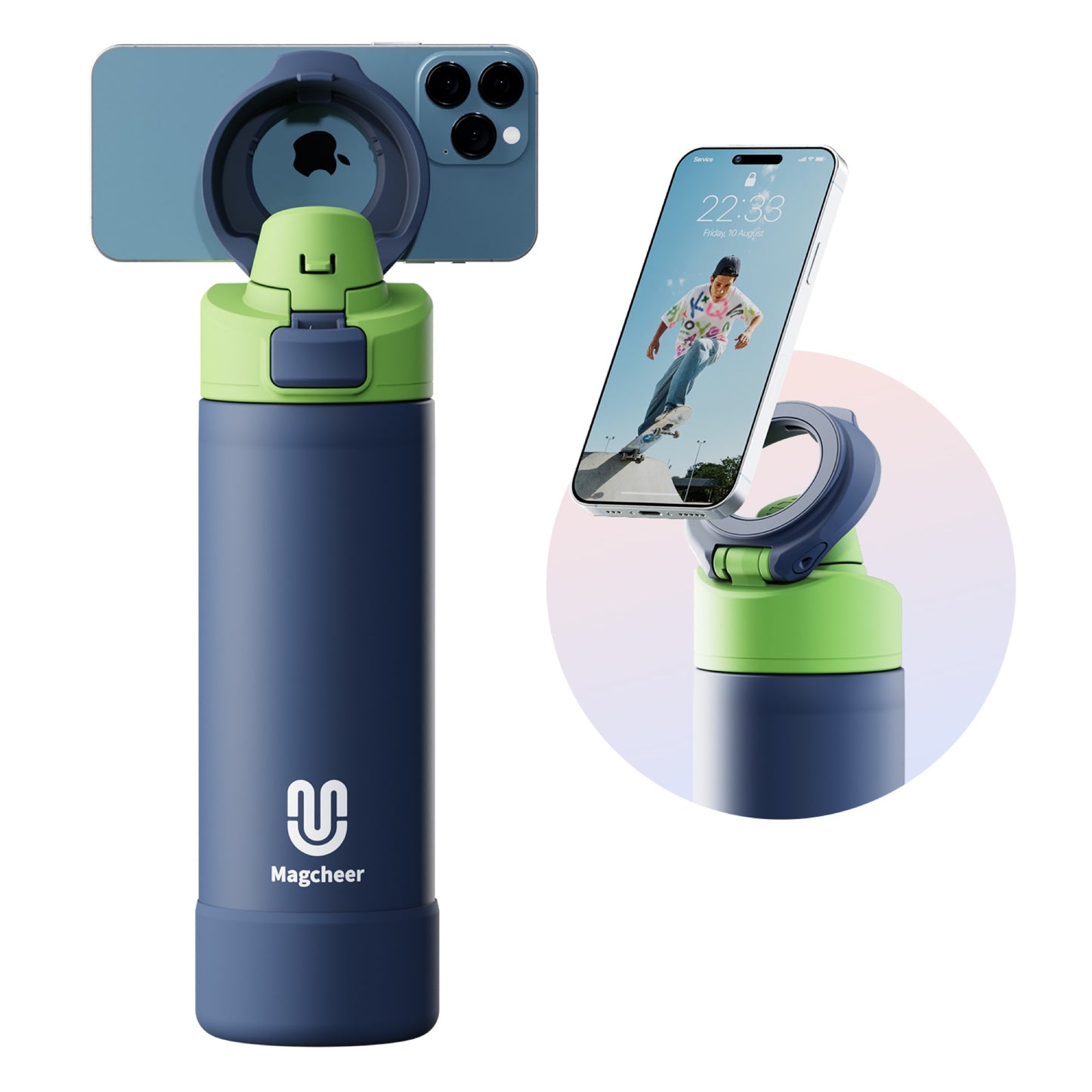 Magcheer magnetic water bottle - navy blue 24oz main