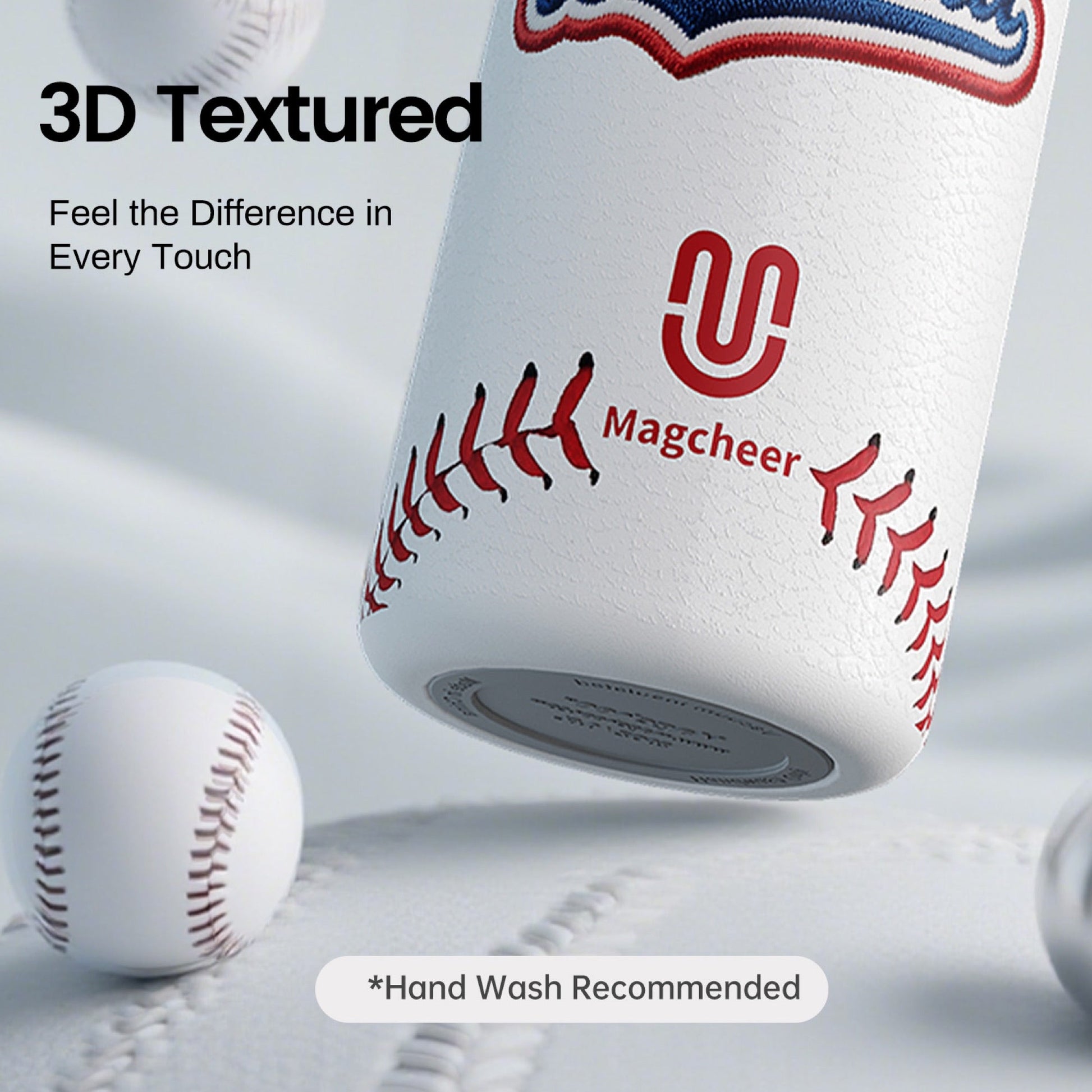 Baseball cooling mist water bottle 20oz detail 7