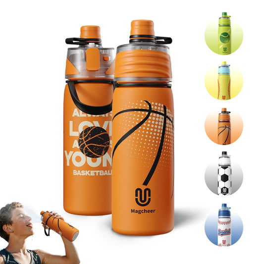 Basketball cooling mist water bottle 20oz