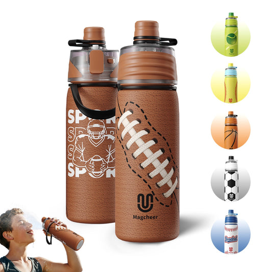 Football cooling mist water bottle 20oz