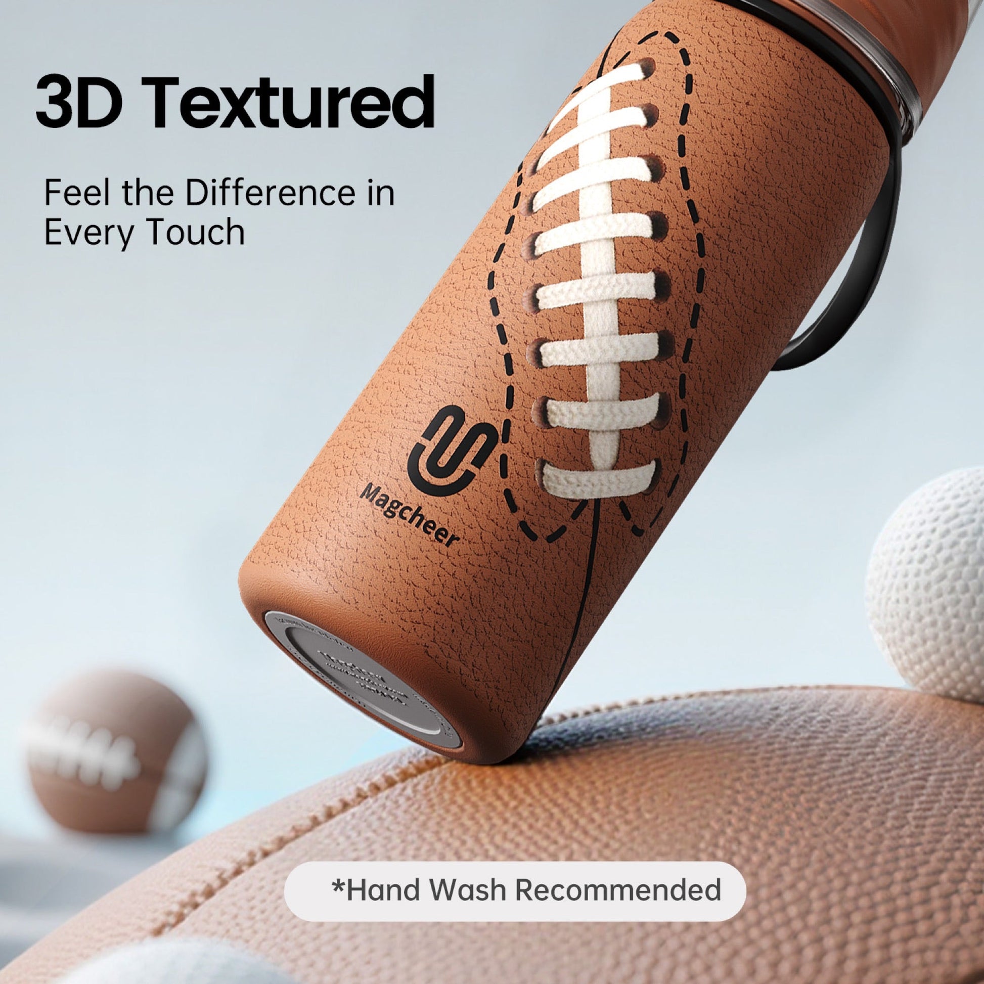 Football cooling mist water bottle 20oz detail 7