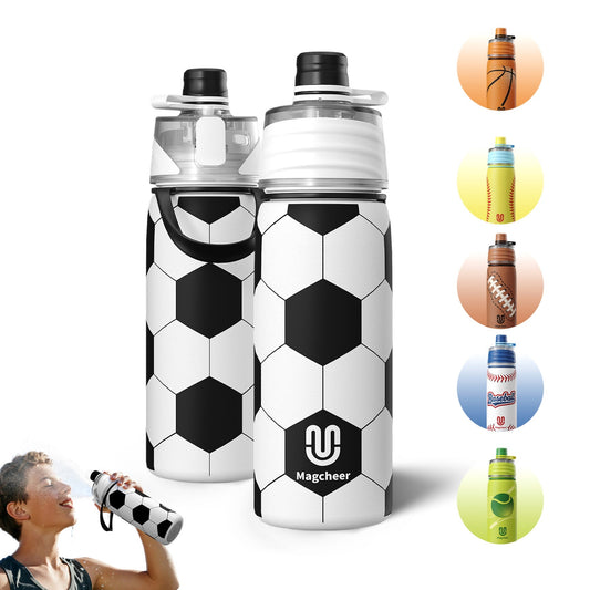 Soccer cooling mist water bottle 20oz