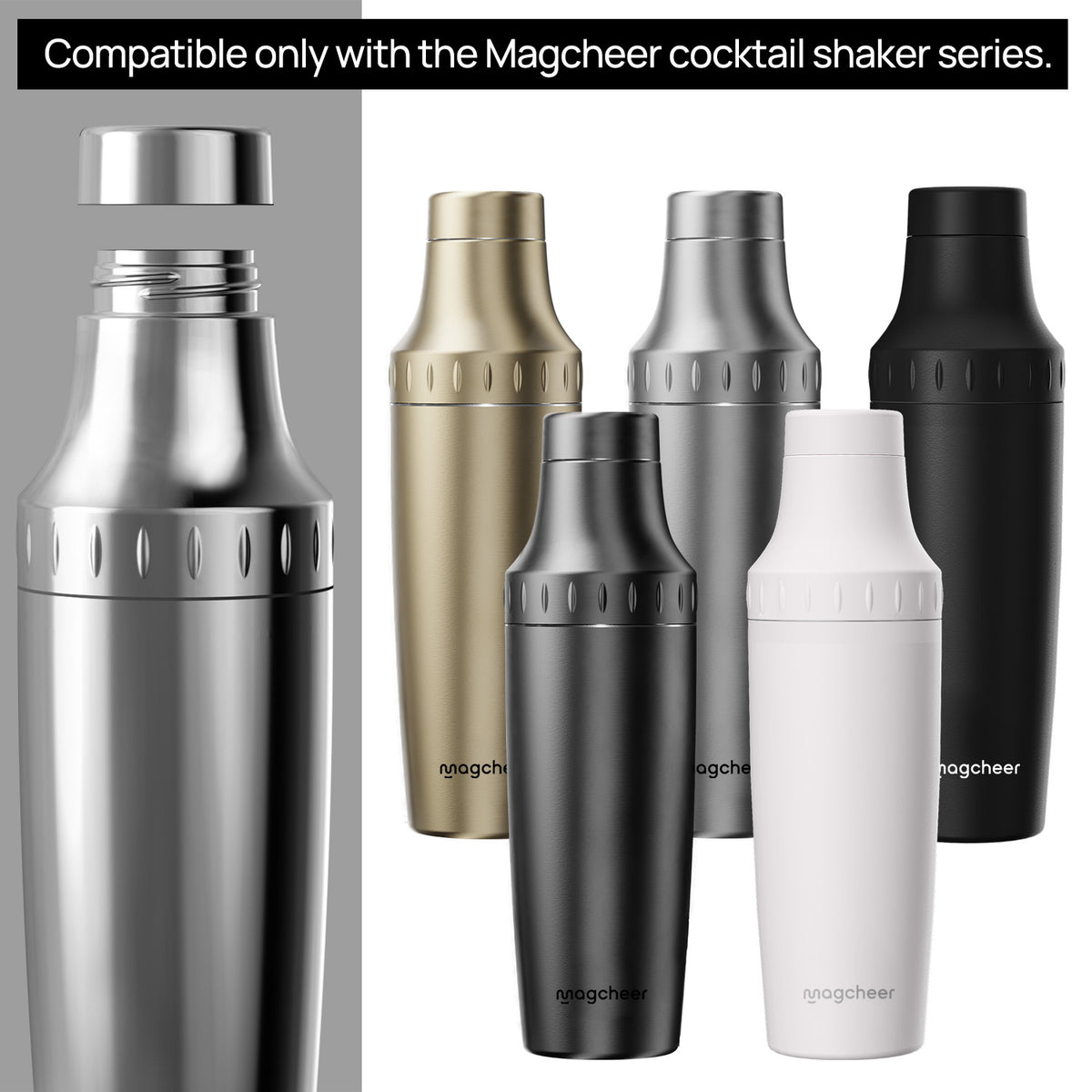 Magcheer common gallery - replacement lid fits Magcheer 30oz cocktail shaker and Shaker & Cup Set